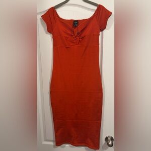 Express Strapless Rust Dress